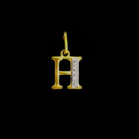22k H Letter Pendant