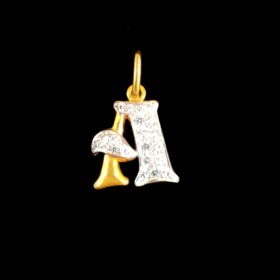 22k A Letter Pendant