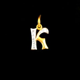 22k K Letter Pendant